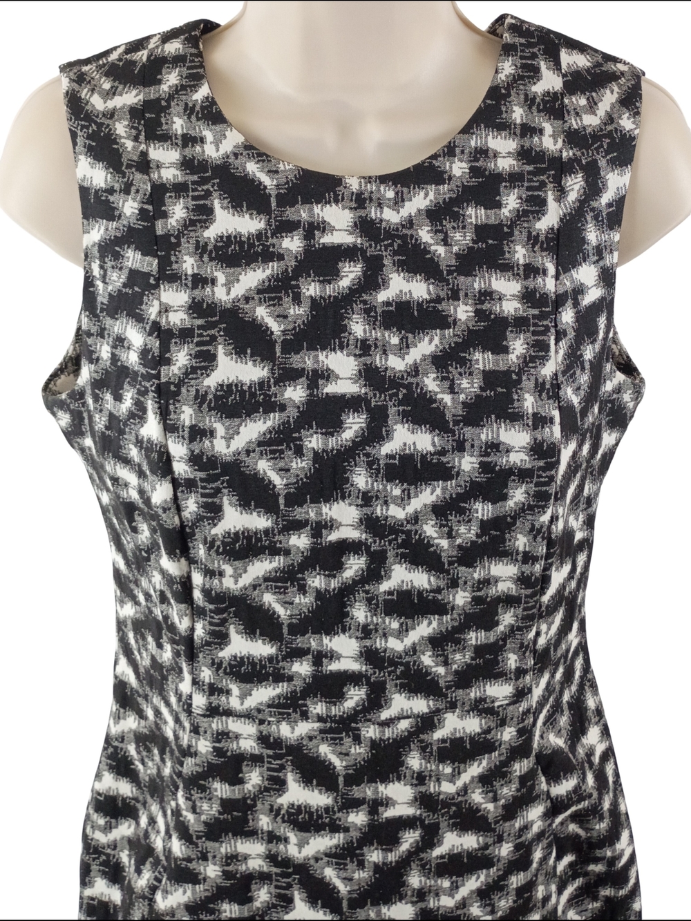 Calvin Klein Black and White Sleeveless Sheath Midi Dress - Picture 4 of 9